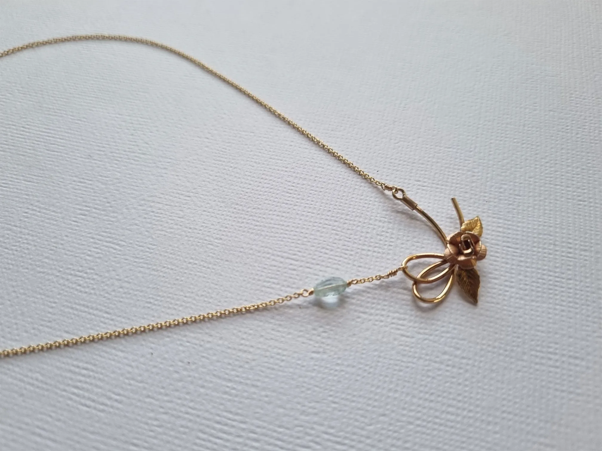 promise ribbon | vintage rose brooch choker necklace