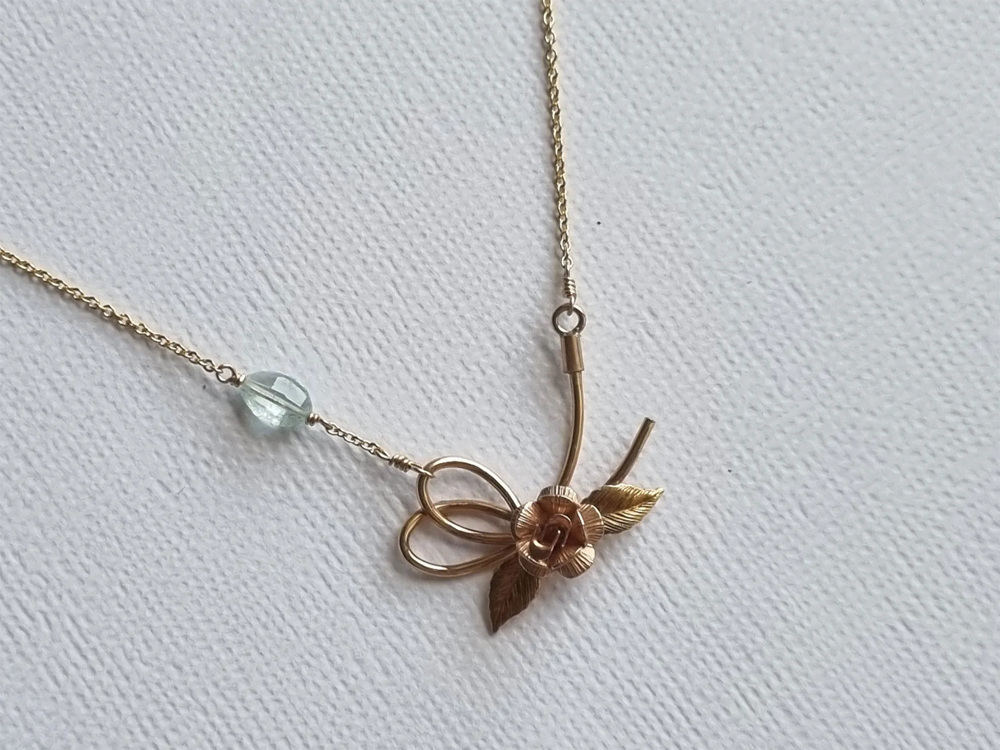 promise ribbon | vintage rose brooch choker necklace