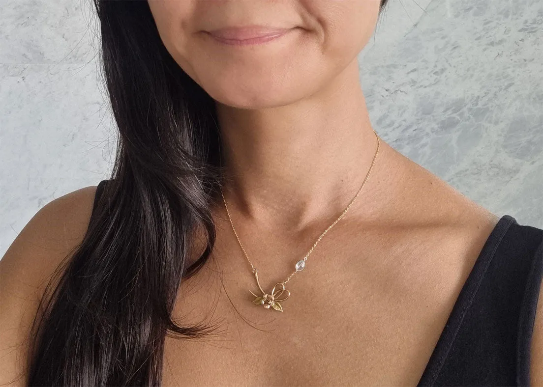 promise ribbon | vintage rose brooch choker necklace