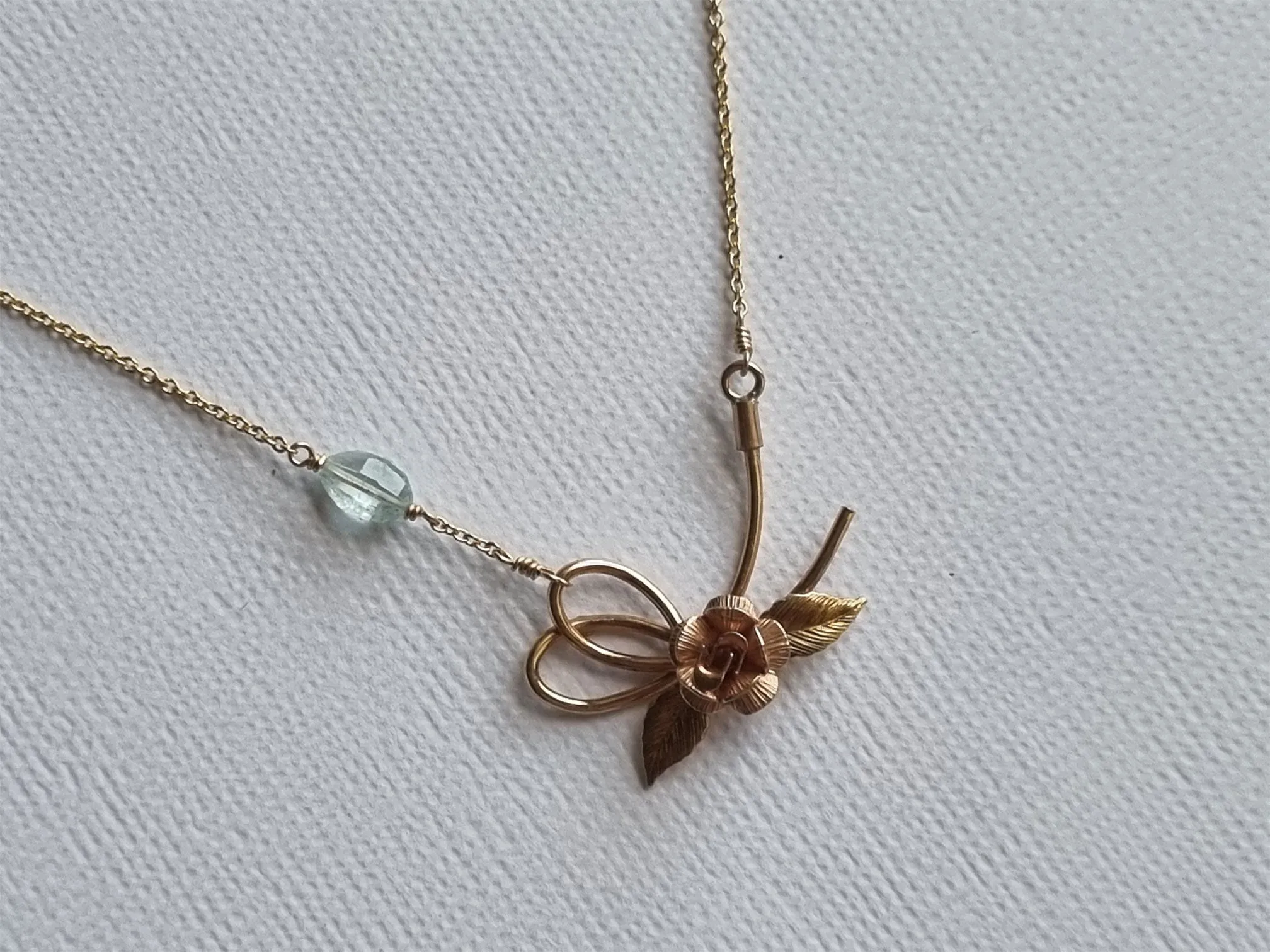 promise ribbon | vintage rose brooch choker necklace