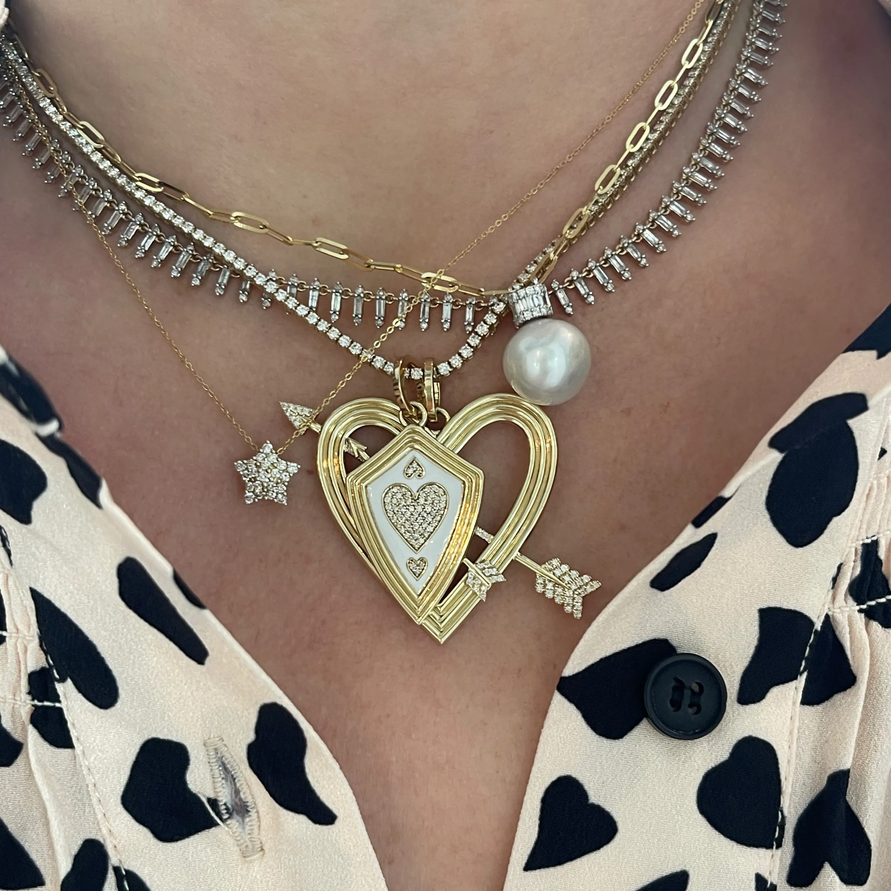 Puffy Pave Diamond Star Necklace