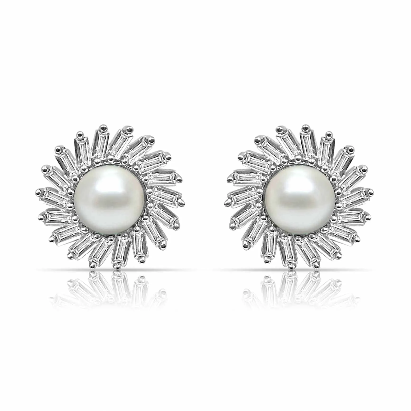 Pure Silver AD Pearl Earrings