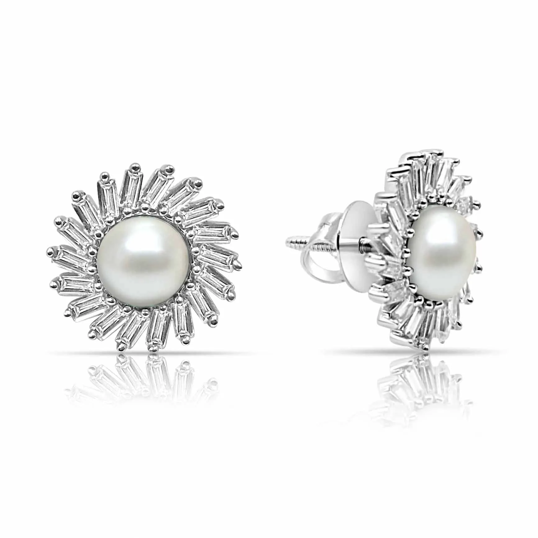 Pure Silver AD Pearl Earrings
