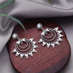 Pure Silver Earrings - Big Exquisite Chandbali Model