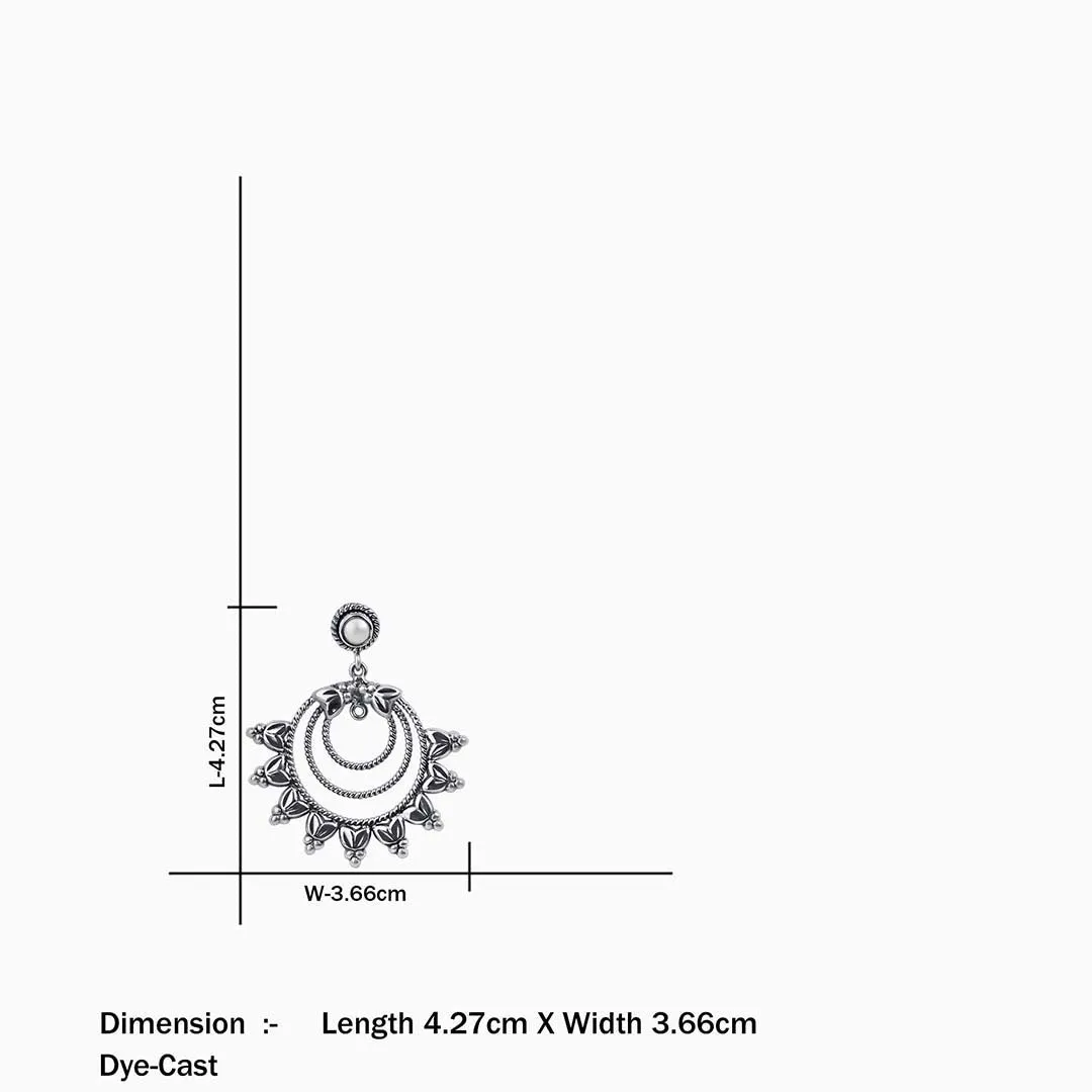 Pure Silver Earrings - Big Exquisite Chandbali Model