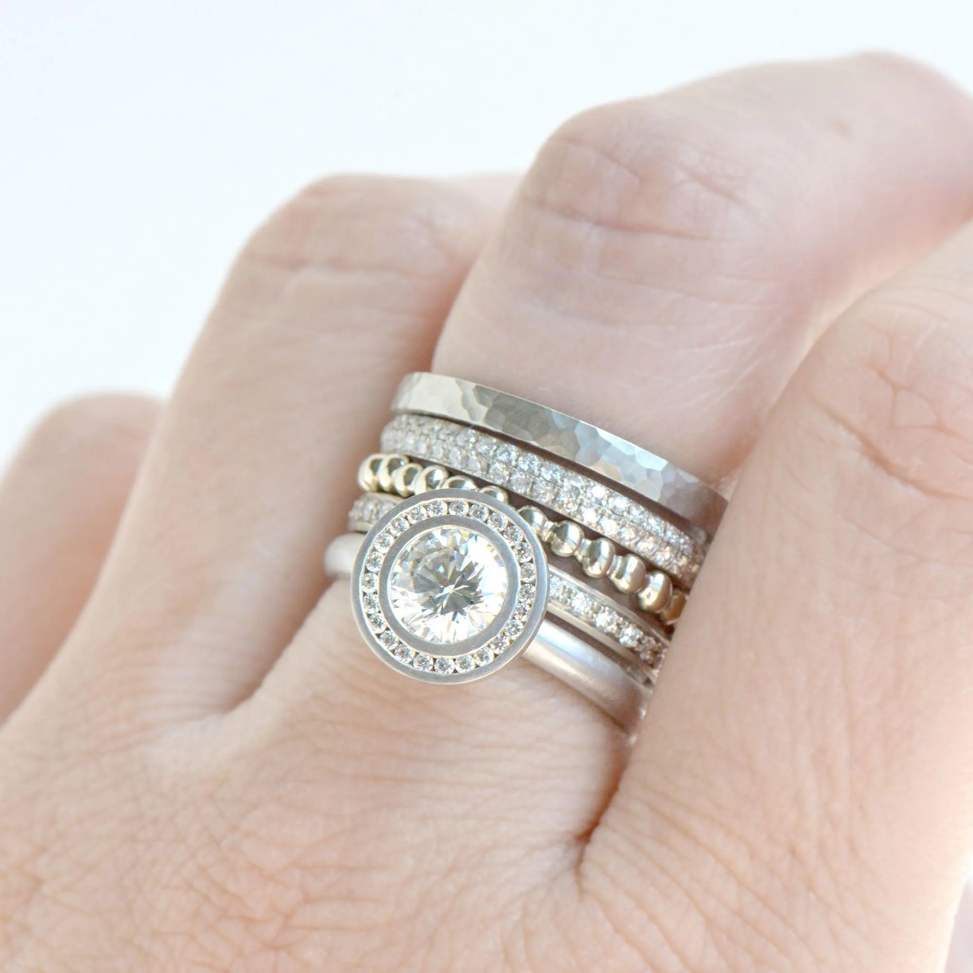 "Anne" Mount with Channel-Set Diamond Halo