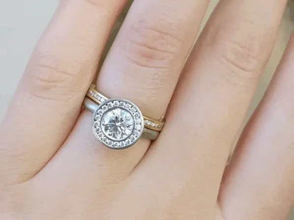 "Anne" Mount with Channel-Set Diamond Halo
