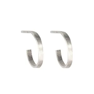"Dawn" Sterling Silver Small Hoop Post Earrings