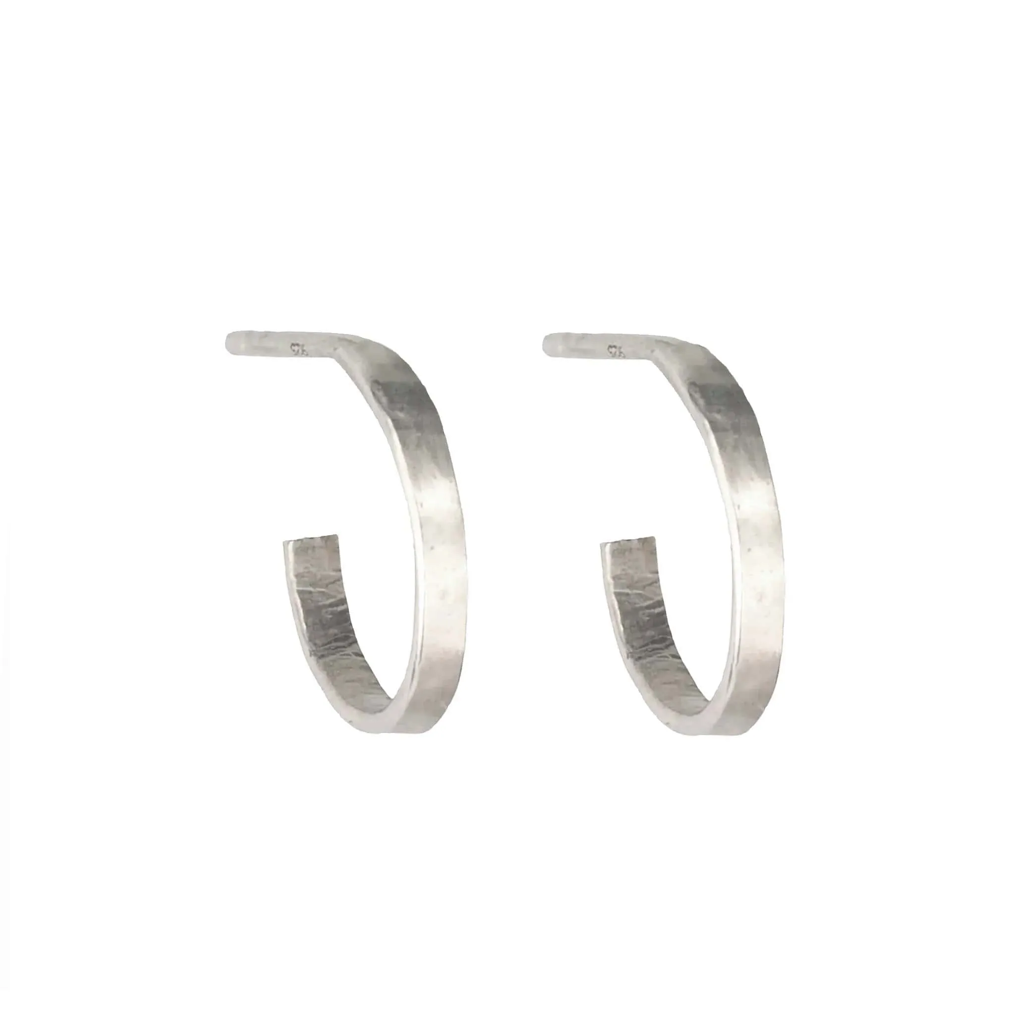 "Dawn" Sterling Silver Small Hoop Post Earrings