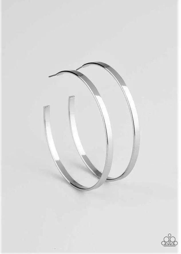 "Lean into the Curves" Silver Medal High Polished  Hoop  Earrings