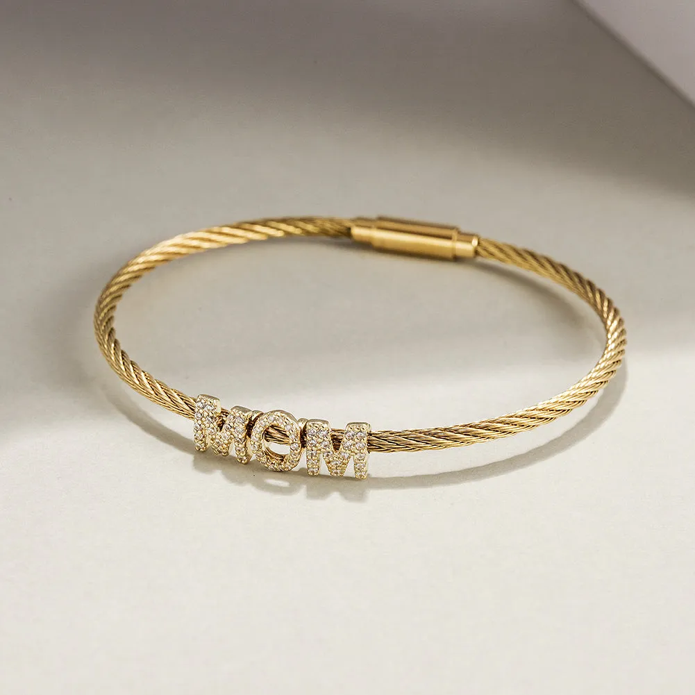 "Mom" Pavé Bracelet