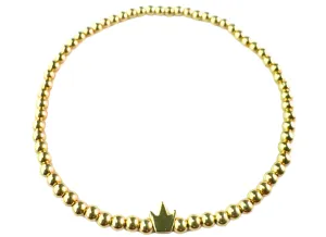 "SOLID CROWN" CZ Gold Filled Ball Beaded Bracelet
