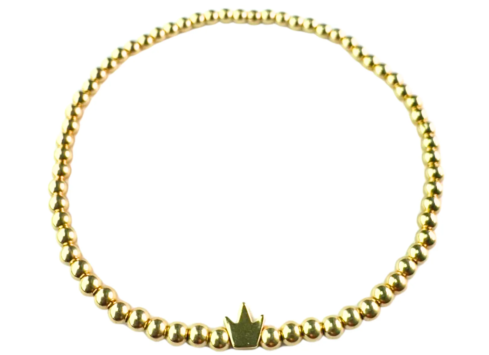 "SOLID CROWN" CZ Gold Filled Ball Beaded Bracelet