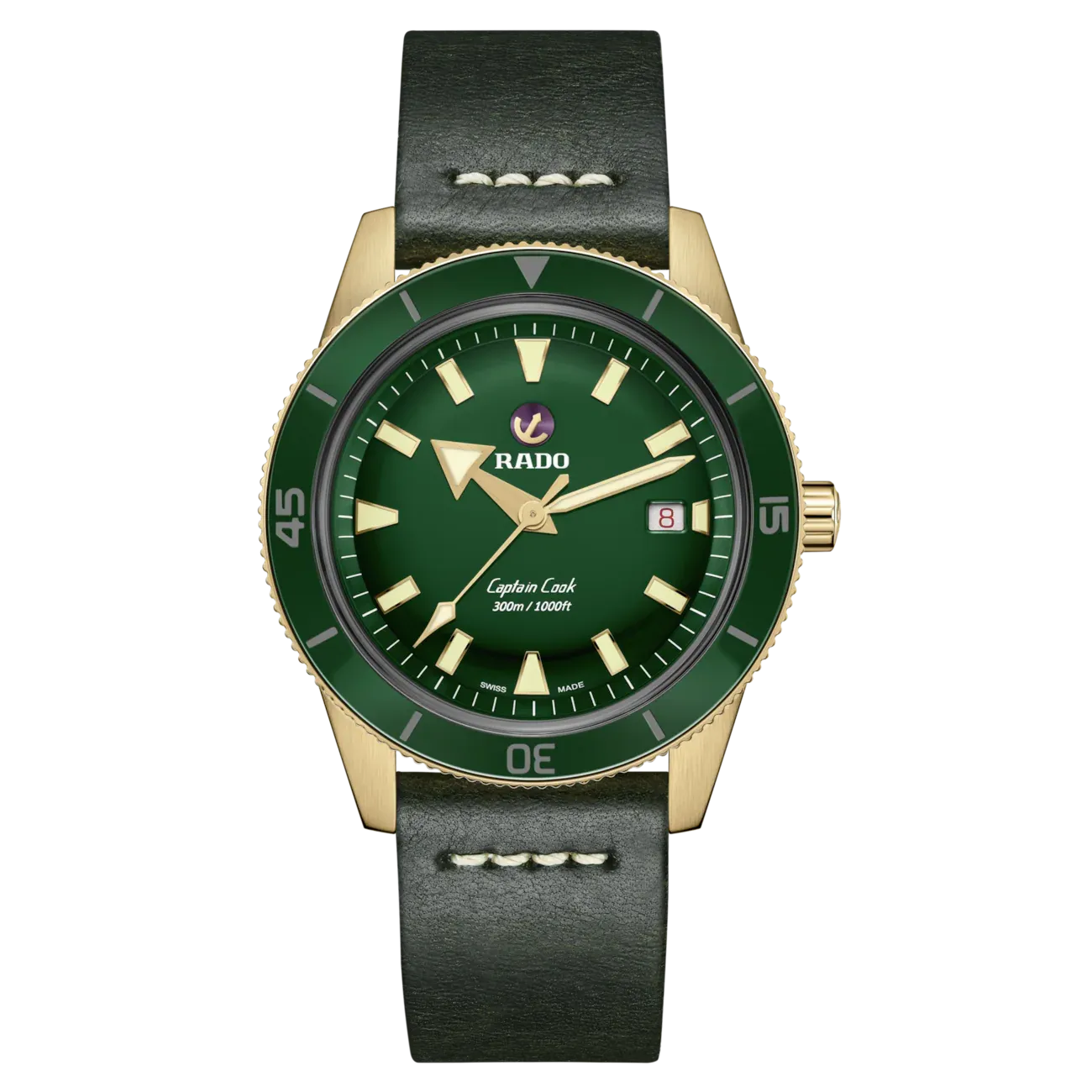 Rado Captain Cook Automatic Bronze Green Dial on Leather