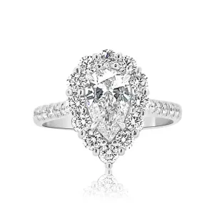 Rahaminov Pear Shape Halo Style Engagement Ring