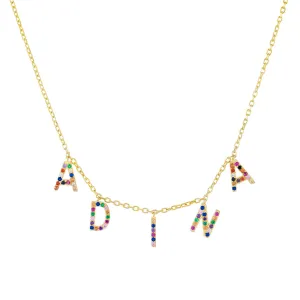 Rainbow Block Name Necklace
