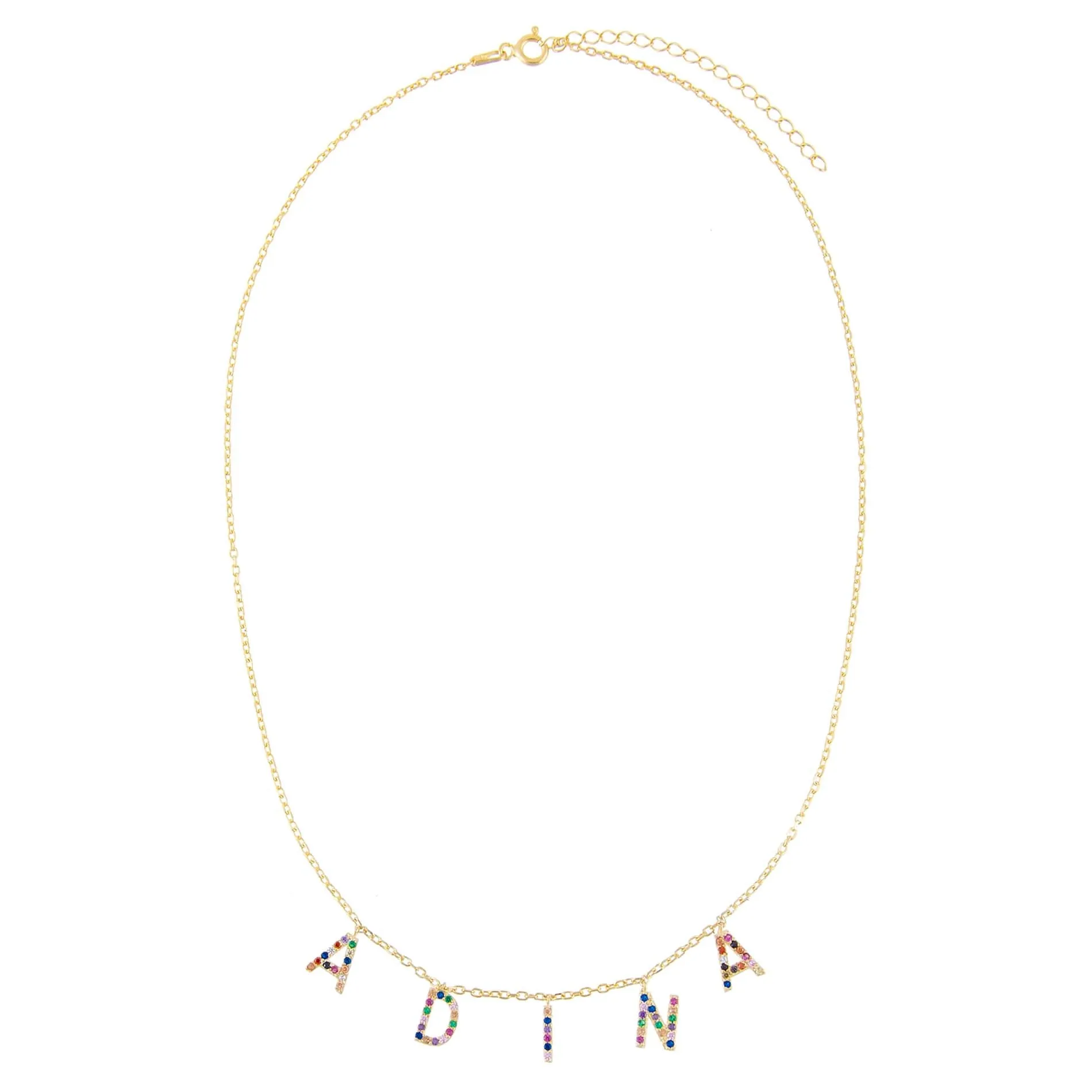 Rainbow Block Name Necklace