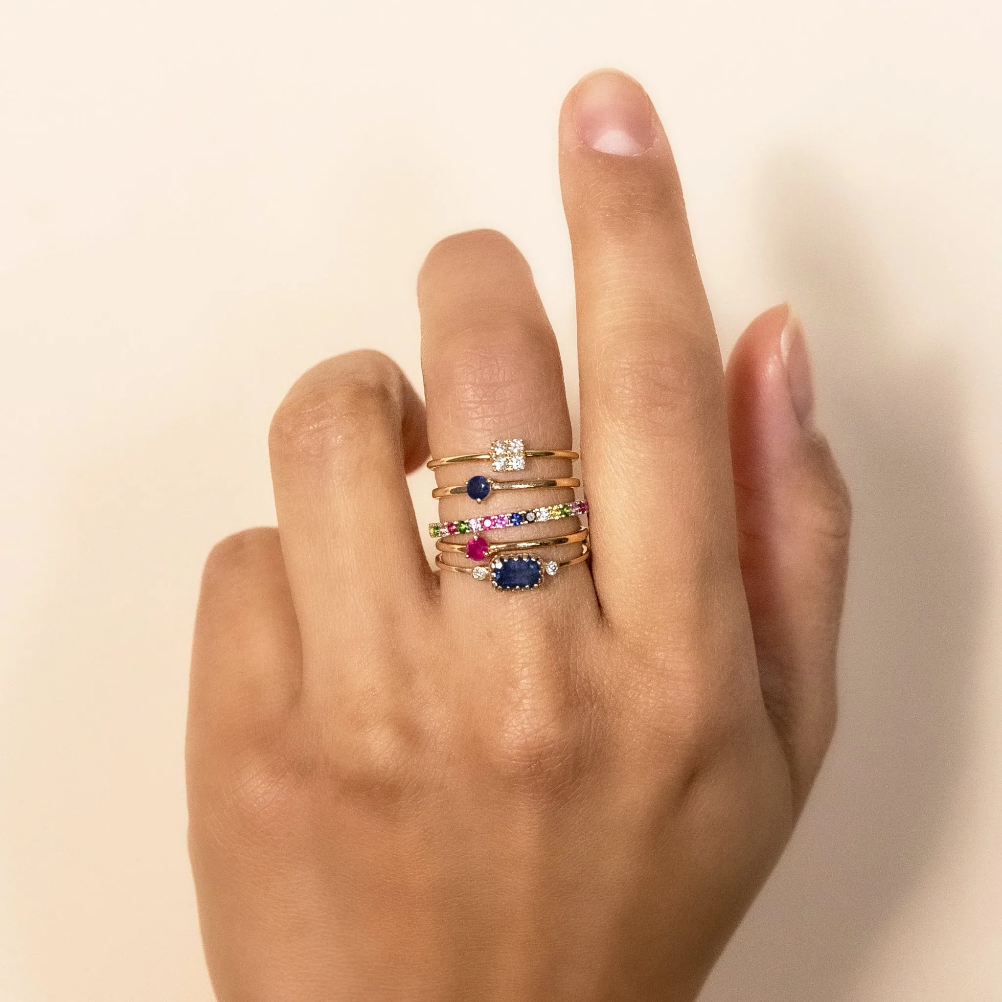 Rainbow Gemstone Ring