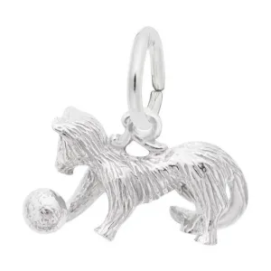 Rembrandt Charm Sterling Silver Rhodium Plated Cat Pendant