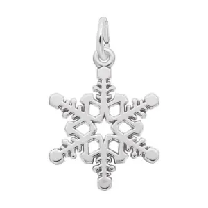 Rembrandt Charms Sterling Silver Rhodium or Gold Plated Snowflake Charm Pendant