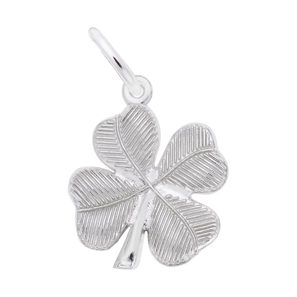 Rembrandt Charms Sterling Silver Rhodium Plated Four Leaf Clover Pendant