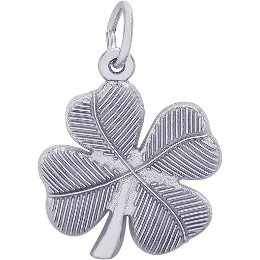 Rembrandt Charms Sterling Silver Rhodium Plated Four Leaf Clover Pendant