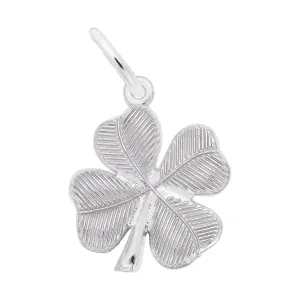 Rembrandt Charms Sterling Silver Rhodium Plated Four Leaf Clover Pendant