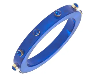 Renee Resin and Rhinestone Bangle - Blue