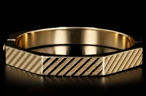 Retro 14K Yellow Gold Octagonal Bangle