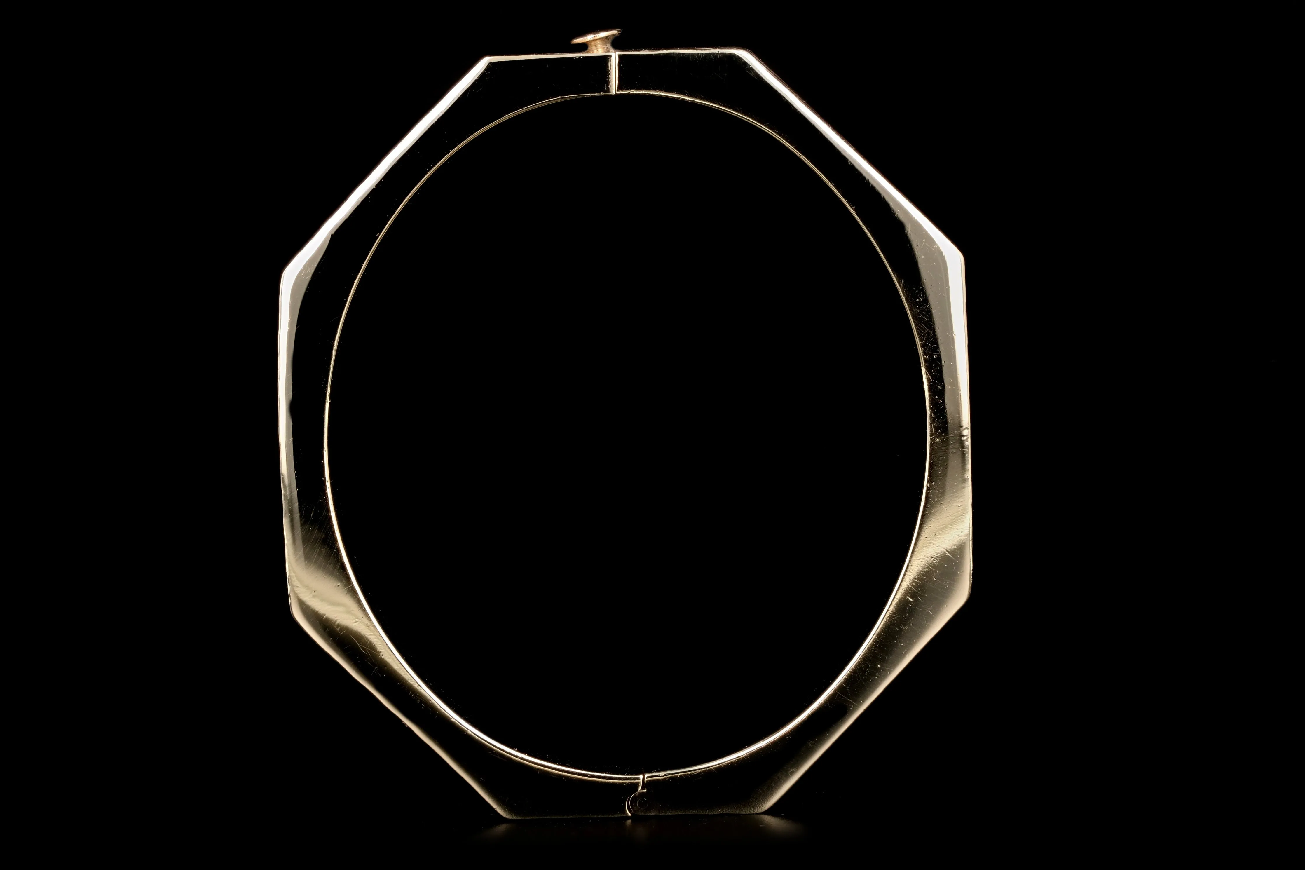 Retro 14K Yellow Gold Octagonal Bangle