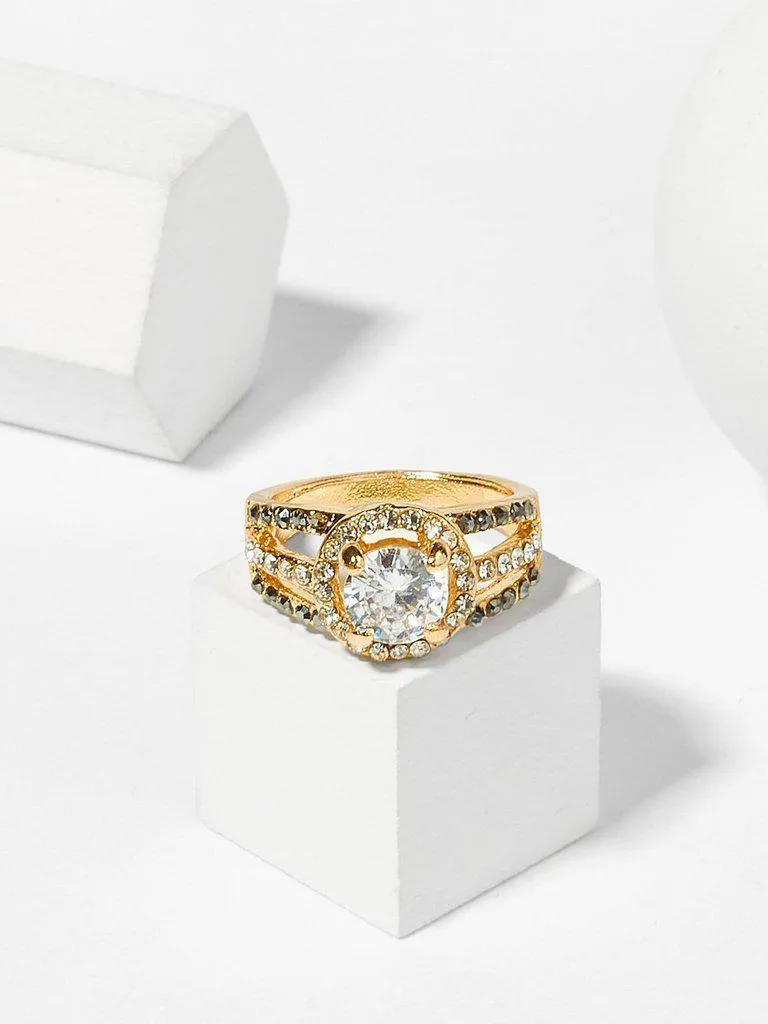 Rhinestone Decorated Layered Ring