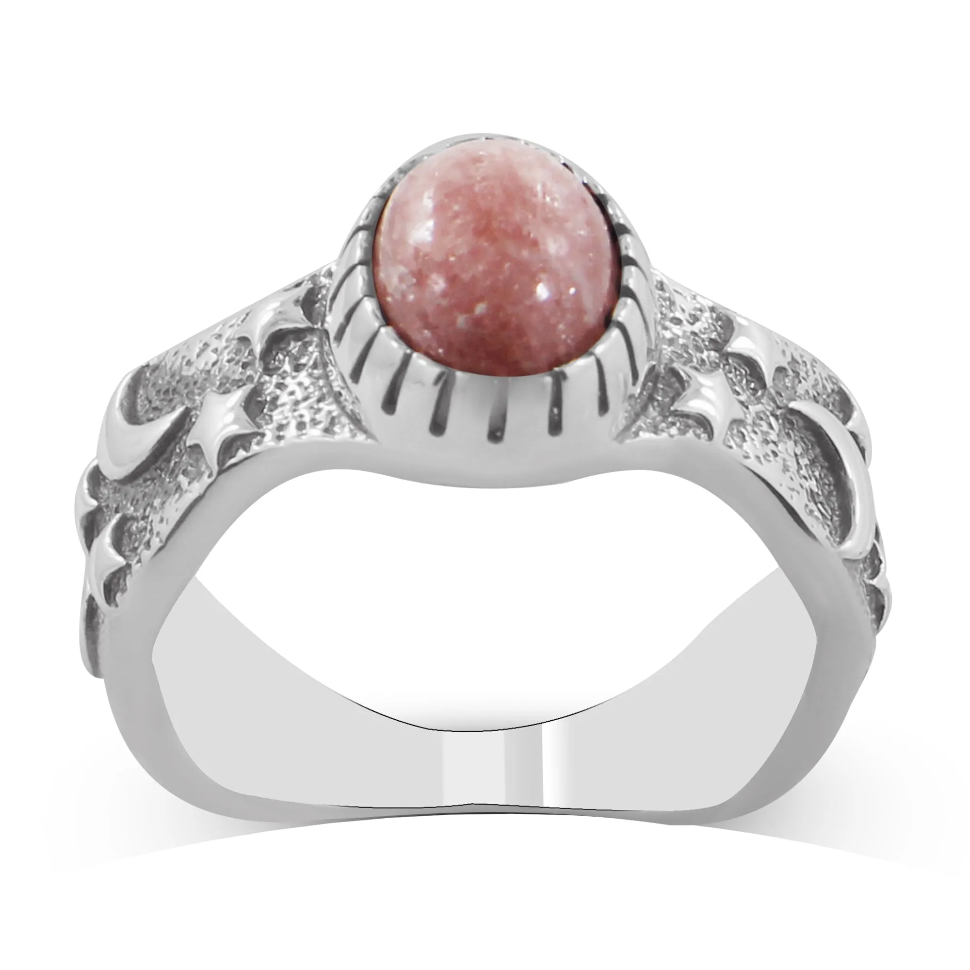 Rhodochrosite Silver Rings