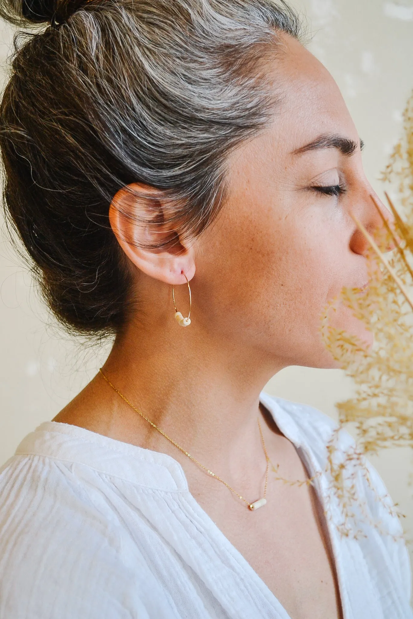 Riverstone Beaded Hoop Earrings