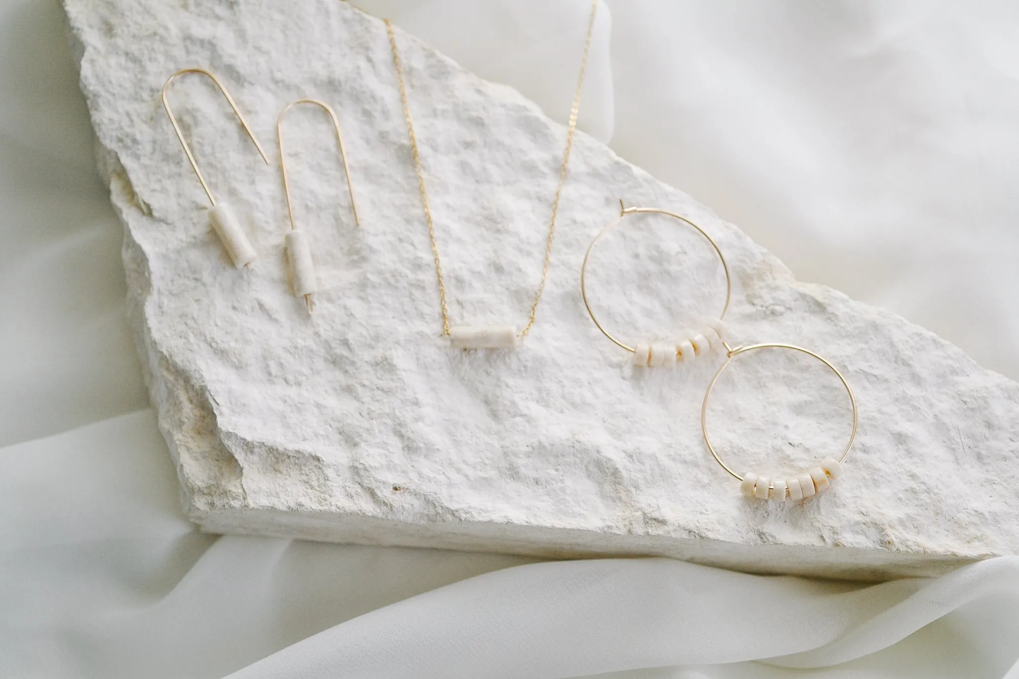 Riverstone Beaded Hoop Earrings