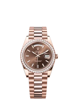 Rolex Day-Date 40, 18k Everose Gold with Diamond-set, 40mm, Ref# 228345rbr-0024