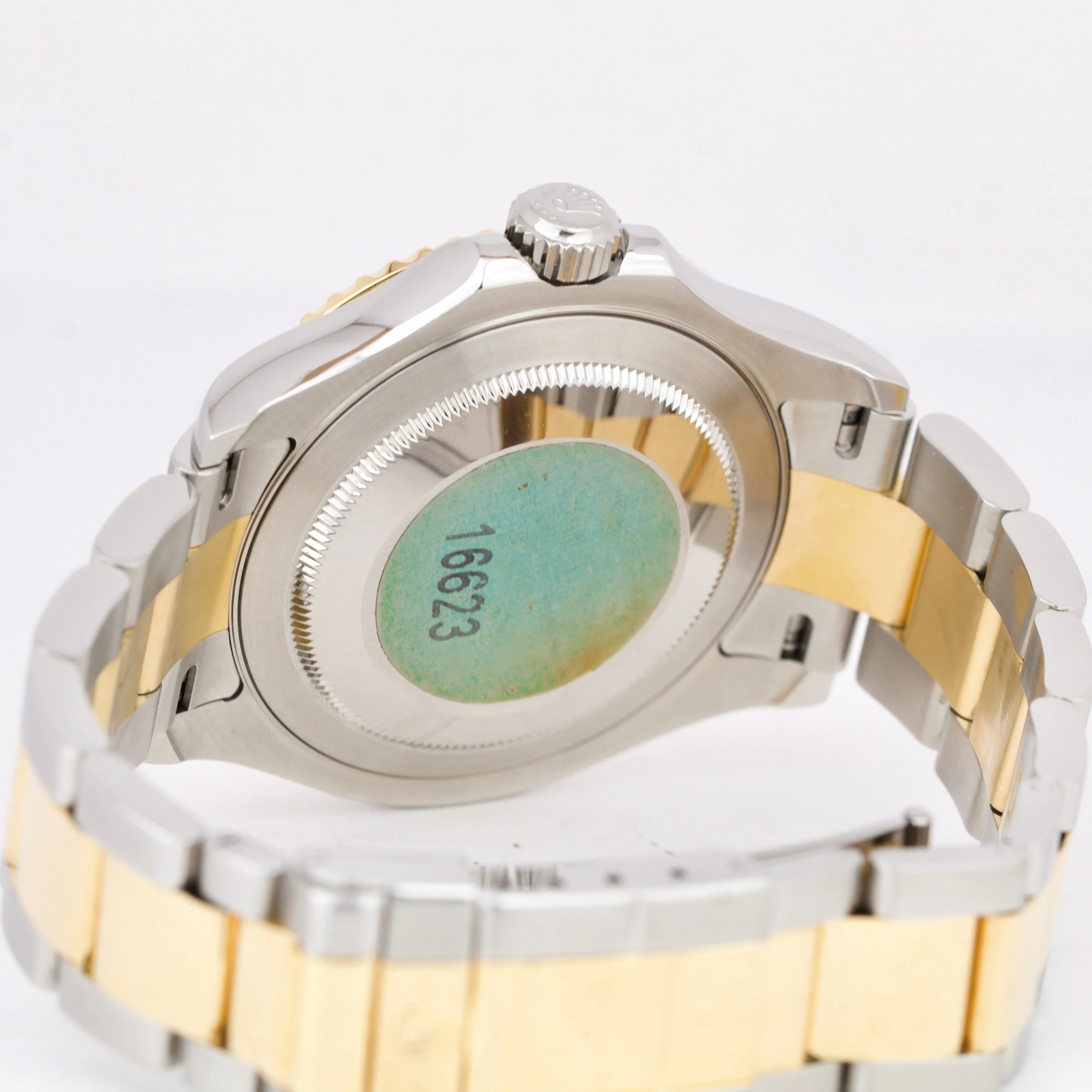 Rolex Yacht-Master 16623 White 18K Two Tone Yellow Gold 40mm Steel Date Watch BP