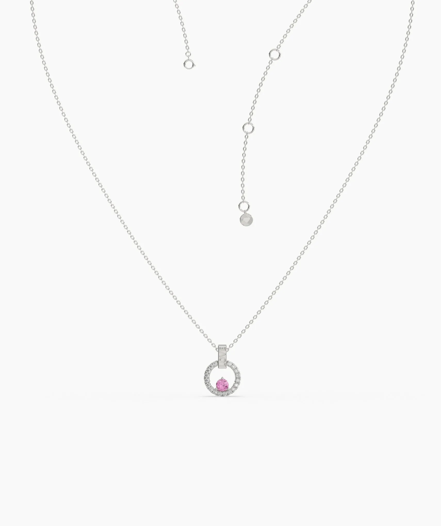 Romantic "Love" Pendant with Pink Sapphire