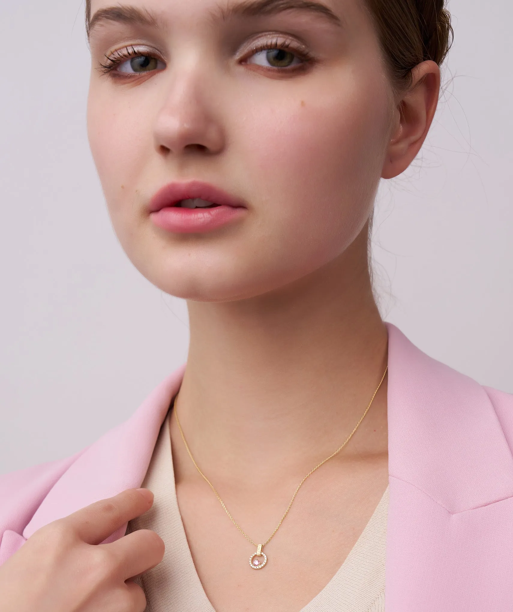 Romantic "Love" Pendant with Pink Sapphire