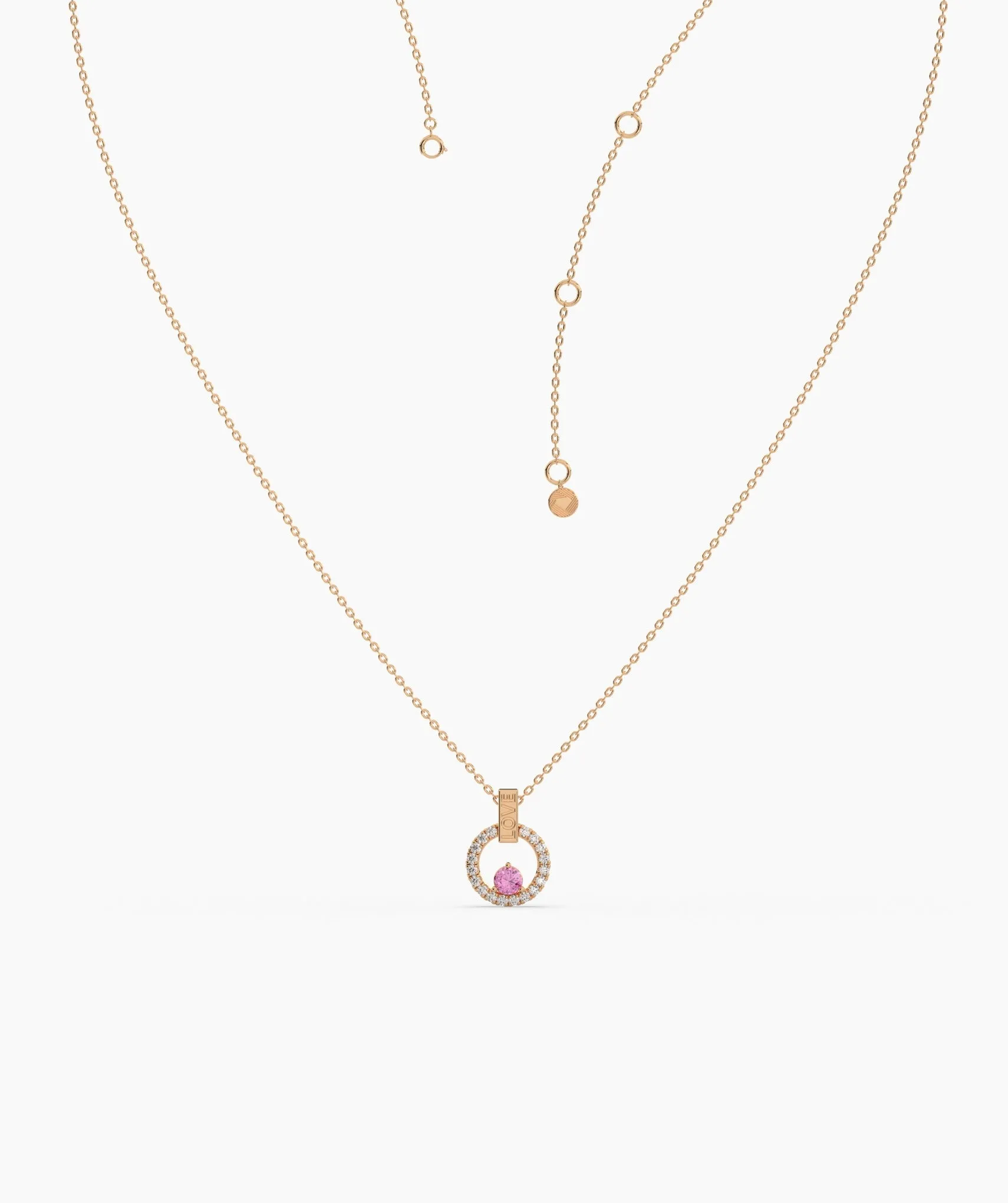 Romantic "Love" Pendant with Pink Sapphire