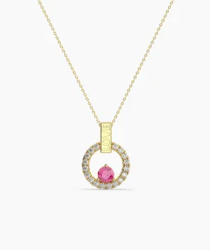 Romantic "Love" Pendant with Pink Sapphire