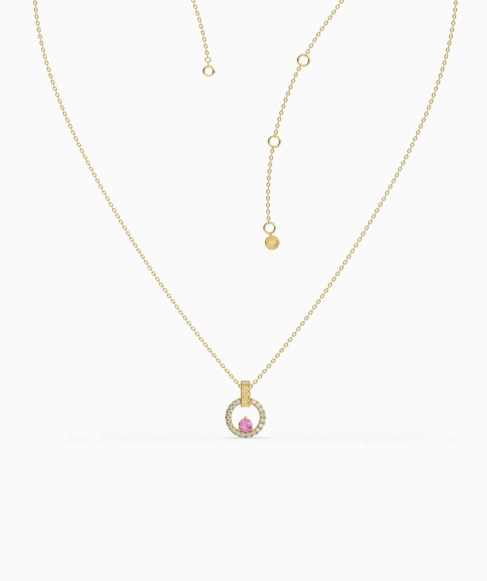 Romantic "Love" Pendant with Pink Sapphire