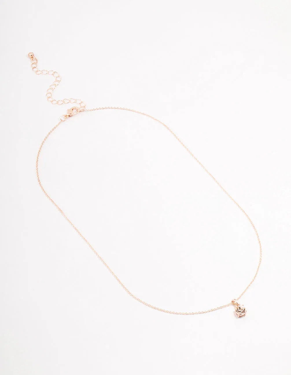 Rose Gold Solitaire Czech Crystal Necklace