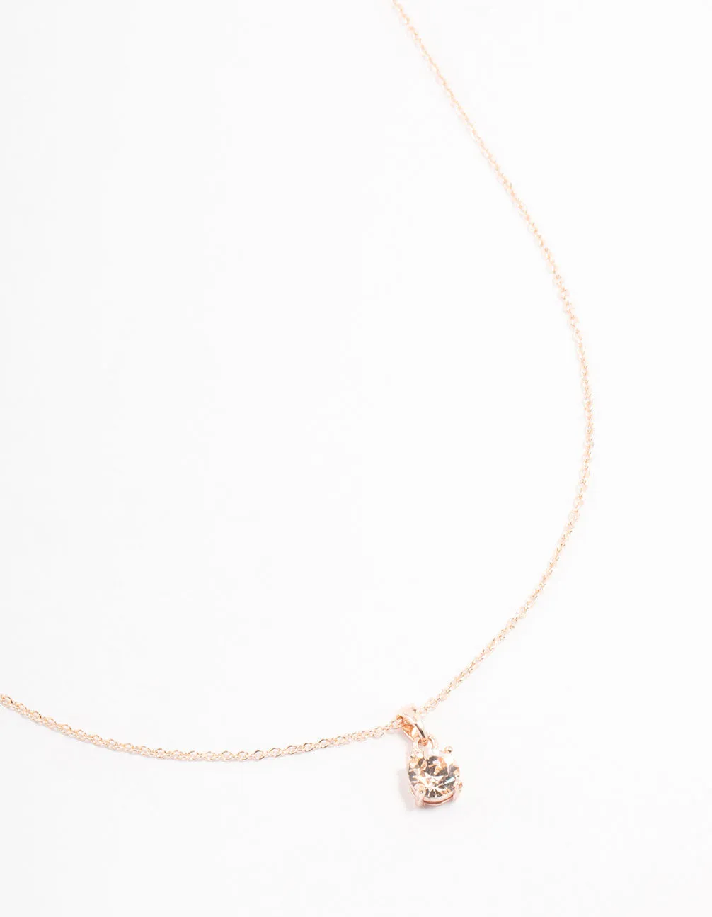 Rose Gold Solitaire Czech Crystal Necklace