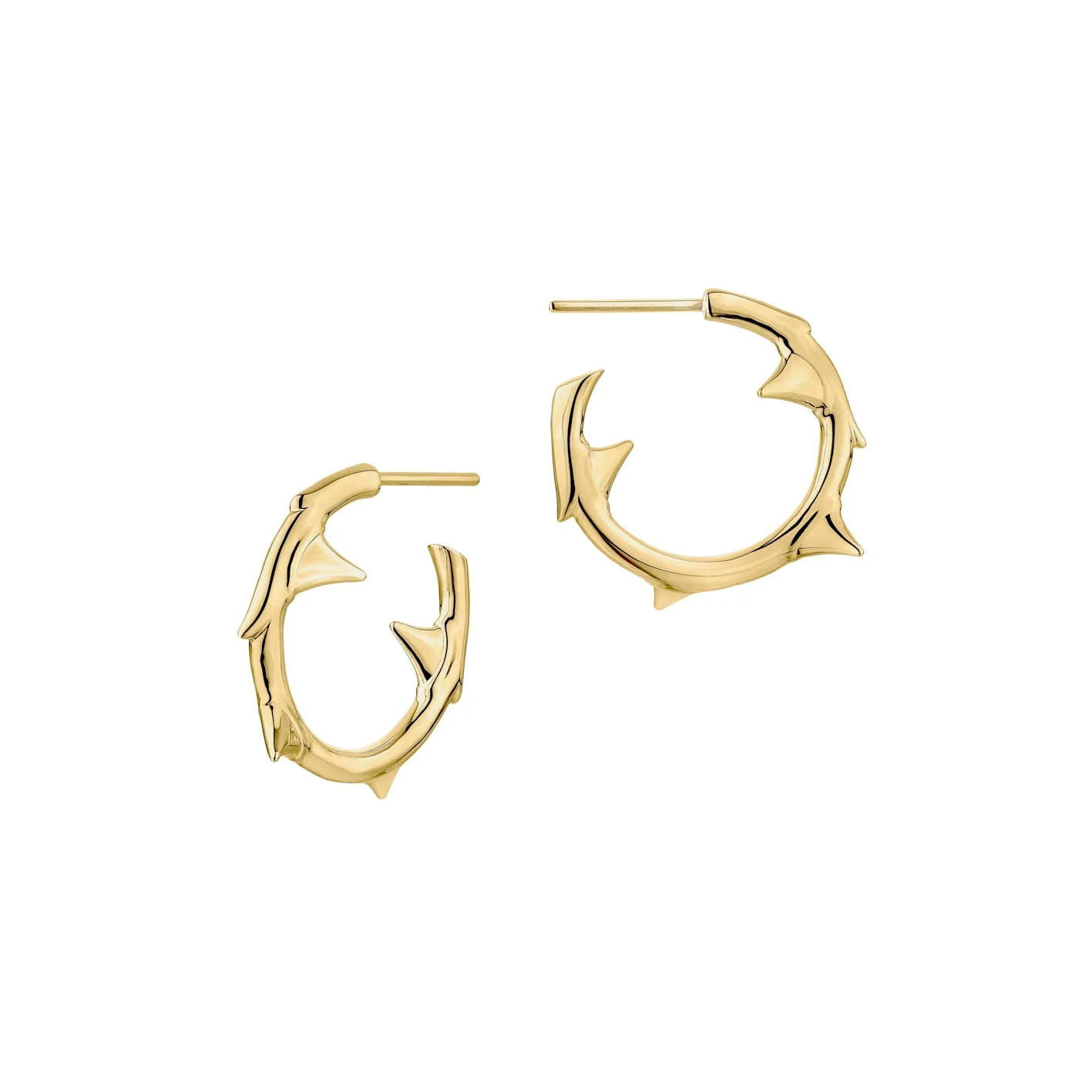 Rose Thorn Small Hoop EarringsÂ - Yellow Gold Vermeil