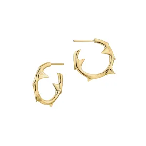 Rose Thorn Small Hoop EarringsÂ - Yellow Gold Vermeil