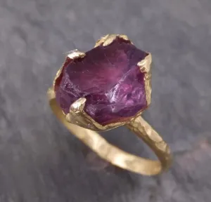 rough raw natural pink pyrope solitaire garnet gemstone ring recycled 18k gold one of a kind gemstone ring byangeline 0099 Alternative Engagement