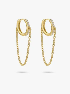 Round Chain Huggies