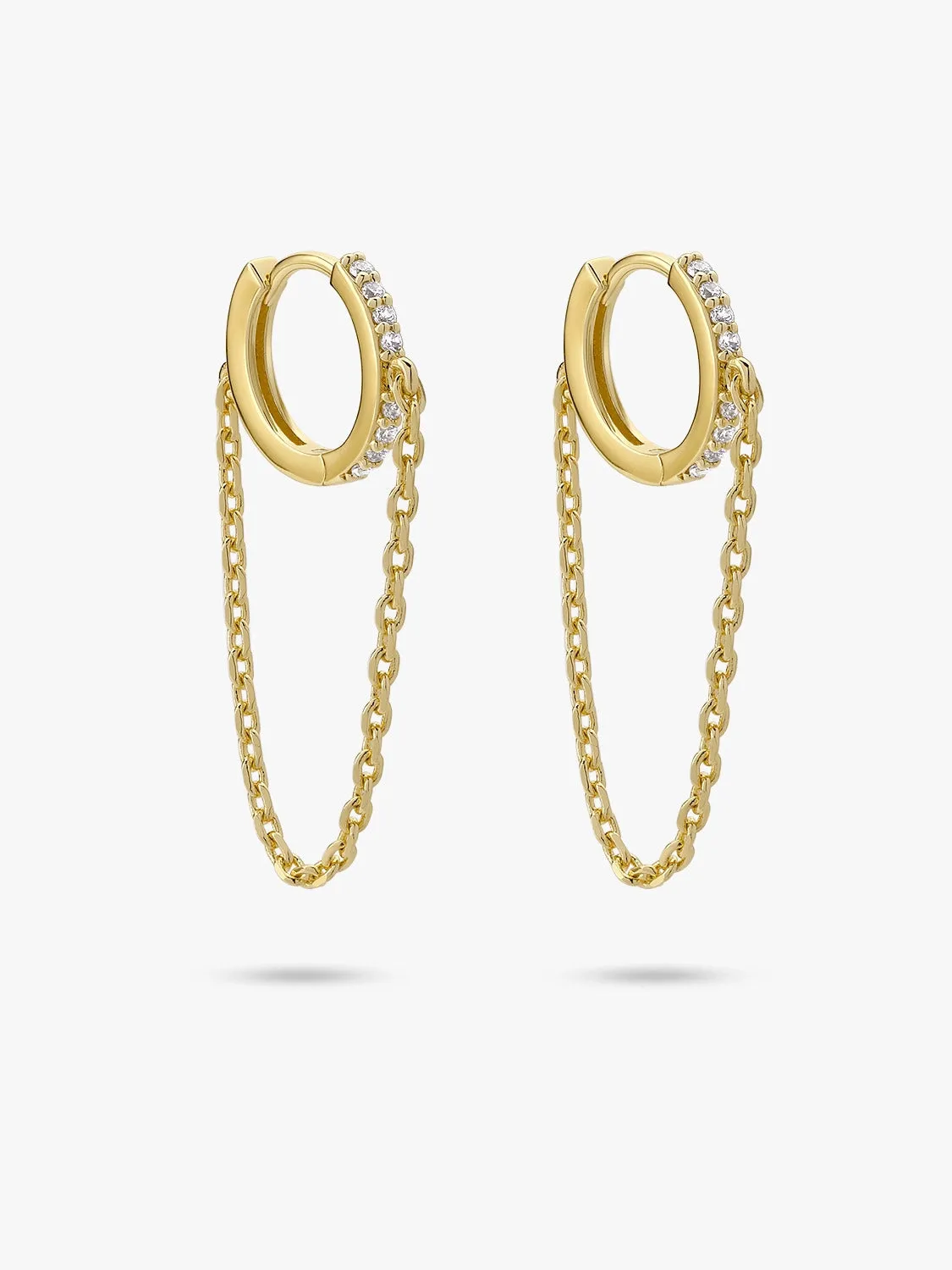 Round Chain Huggies