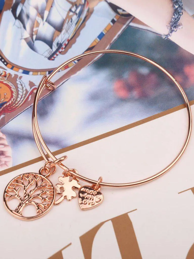 Round Charm Adjustable Bangle