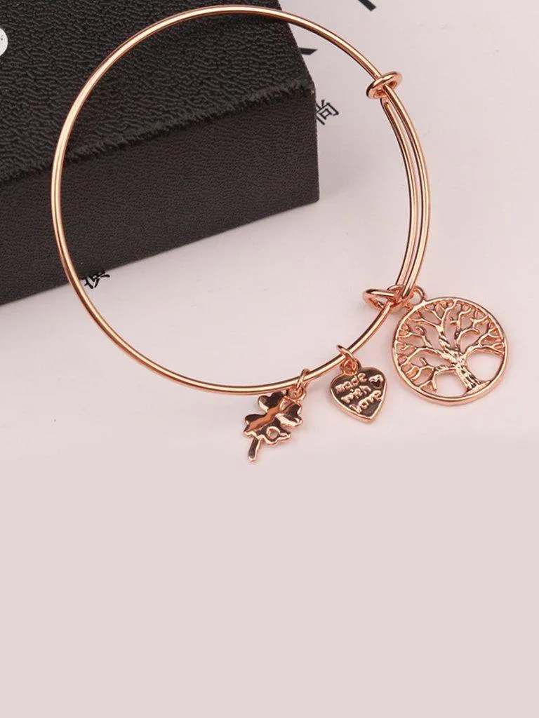 Round Charm Adjustable Bangle